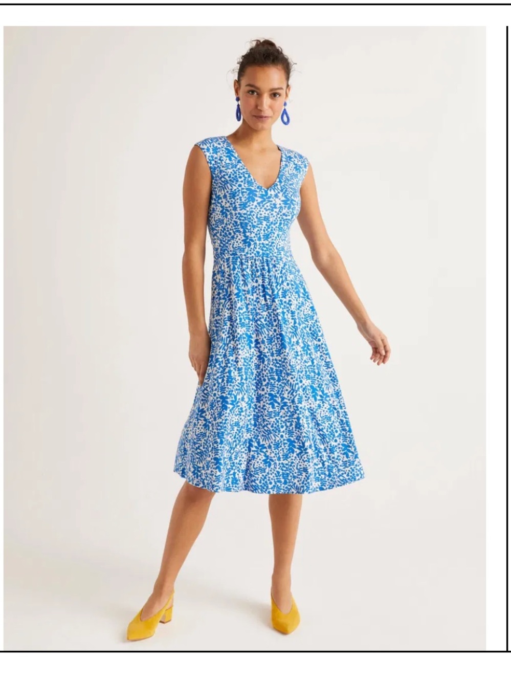 Boden blue and white midi dress